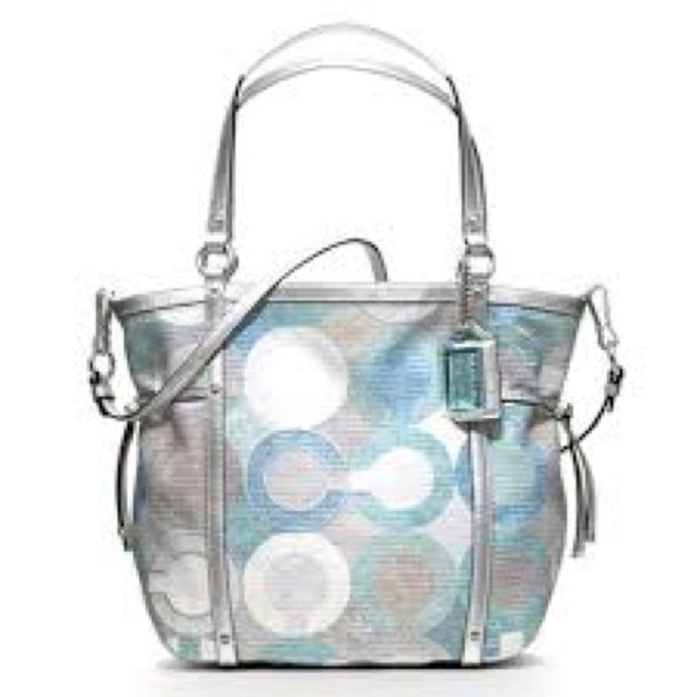 Coach Audrey Metallic Graphic Op Art Tote